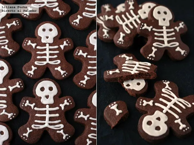Esqueletos de chocolate. Receta de galletas para Halloween Esqueletos de chocolate. Receta de galletas para Halloween
