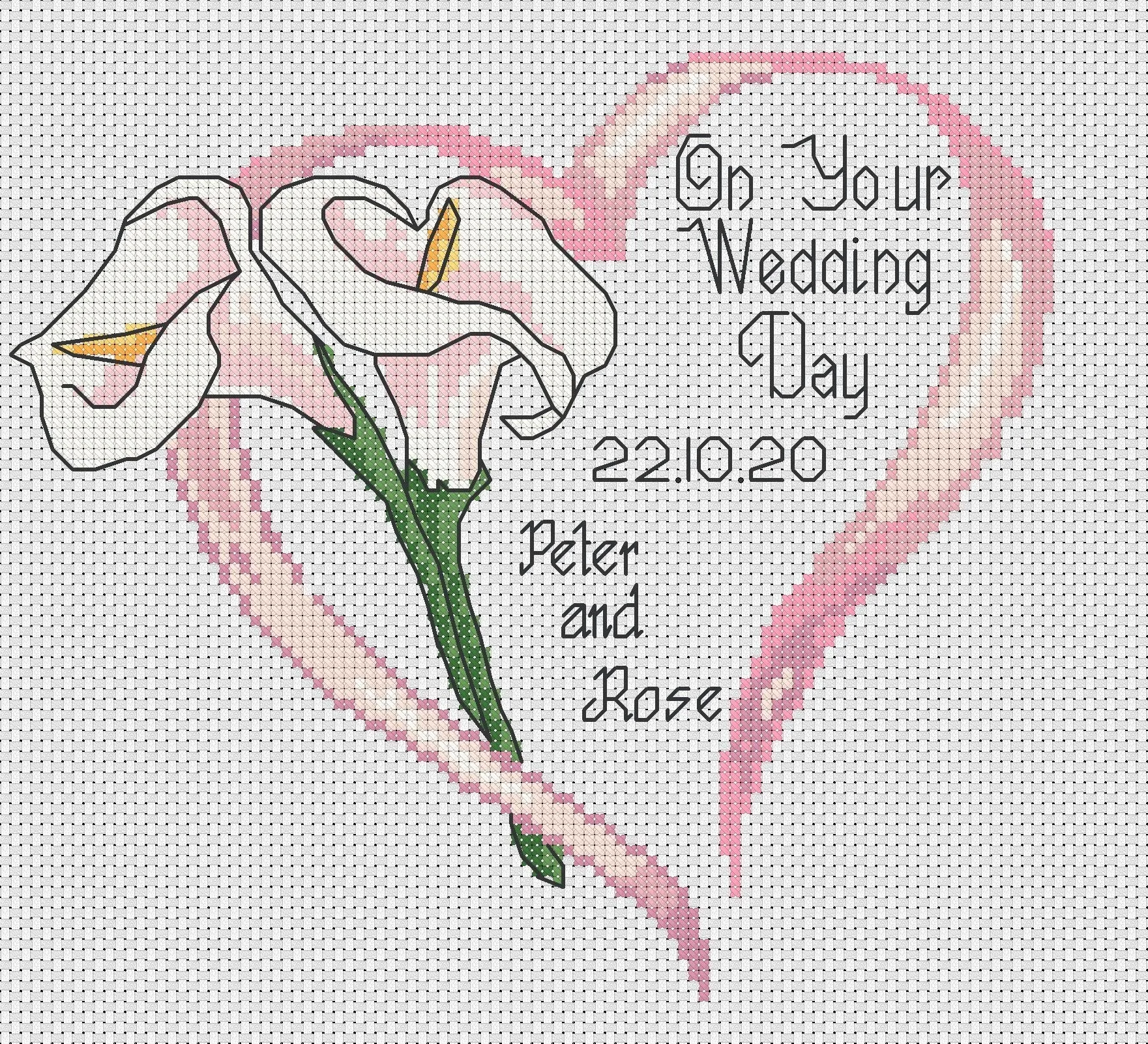 Esquema de punto de cruz En el día de tu boda sampler corazón - Etsy México Esquema de punto de cruz En el día de tu boda sampler corazón - Etsy México