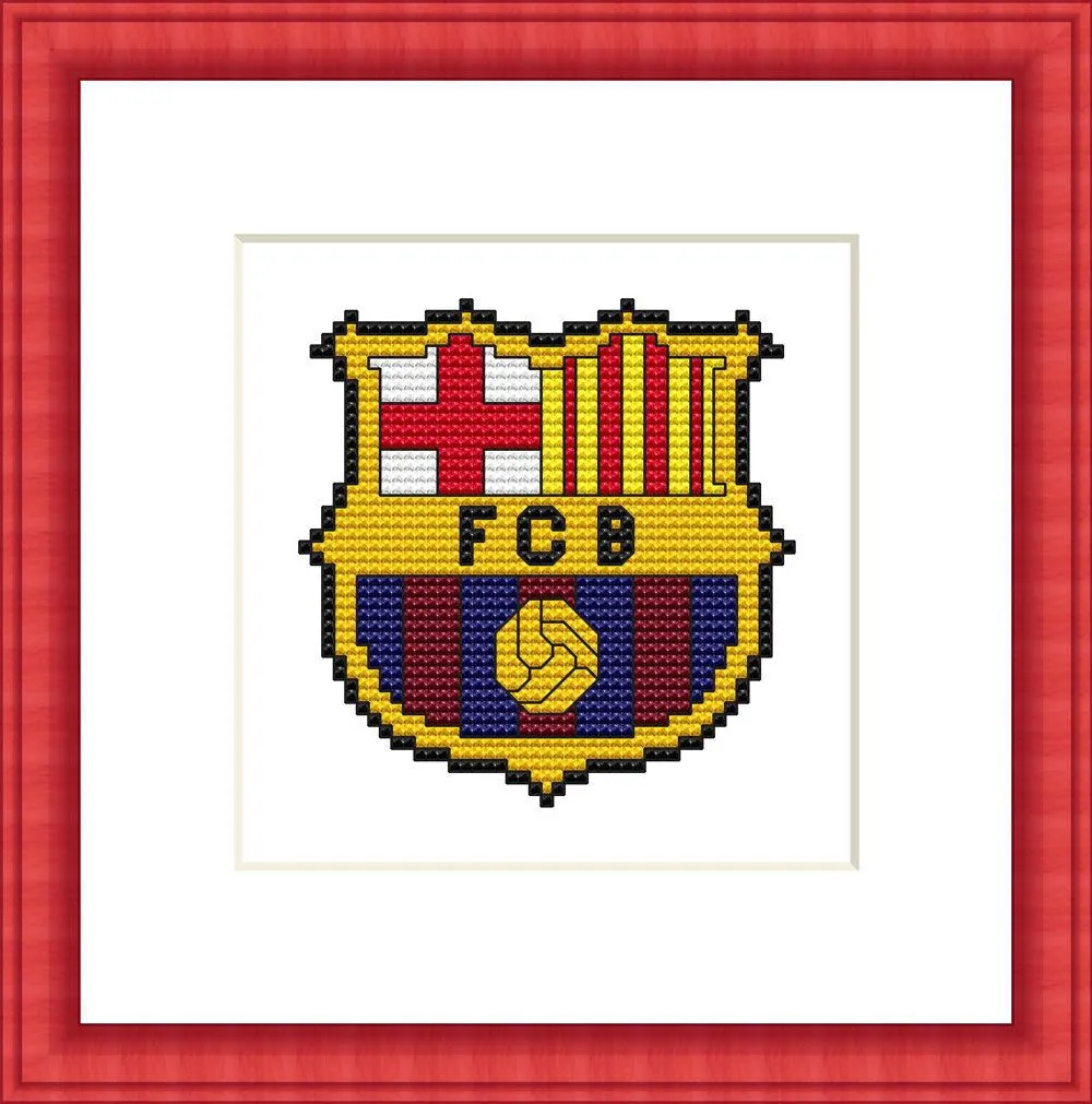Esquema de punto de cruz del escudo del Barça sin personalizar Esquema de punto de cruz del escudo del Barça sin personalizar