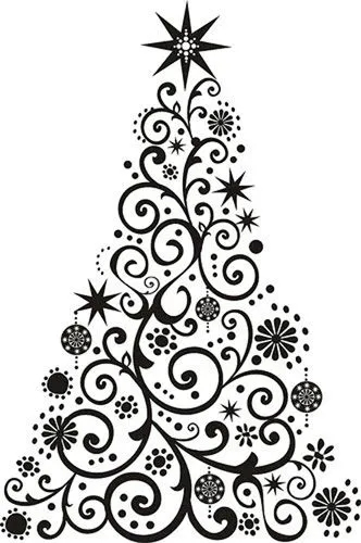 Esquema de Siluetas de Árbol de Navidad