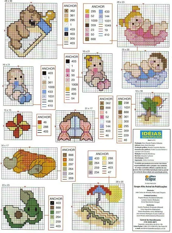 esquemas punto cruz baberos (3) | Aprender manualidades es facilisimo.