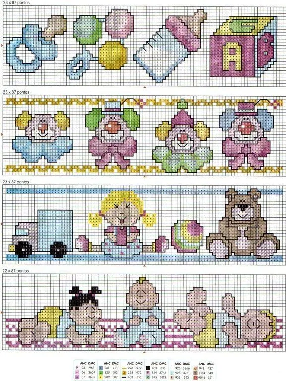esquemas baberos punto cruz (3) | Aprender manualidades es ... esquemas baberos punto cruz (3) | Aprender manualidades es ...