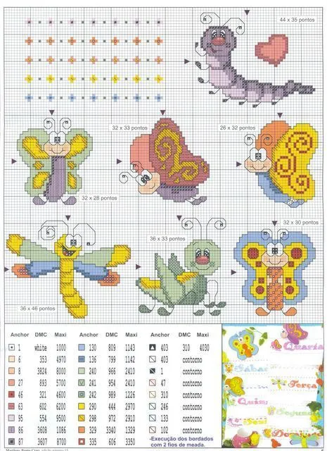 Mariposas infantiles punto de cruz - Imagui Mariposas infantiles punto de cruz - Imagui