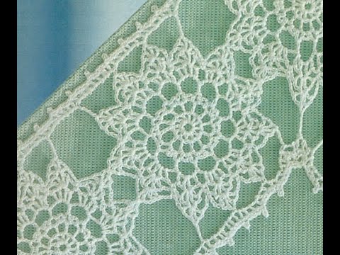 Esquemas para tejer entredós con flores a crochet - YouTube Esquemas para tejer entredós con flores a crochet - YouTube