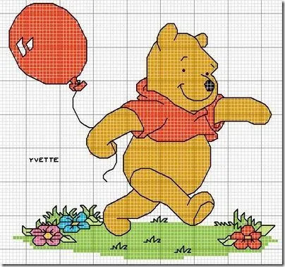 Esquemas Winnie the pooh en punto de cruz | Tu Punto de Cruz