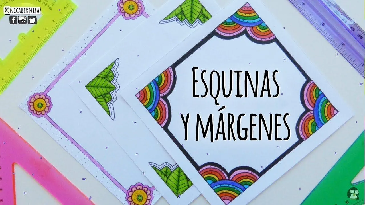 ESQUINAS, MARCOS Y MÁRGENES PARA CUADERNOS (2) ❤ CÓMO HACER MÁRGENES  FÁCILES Y BONITOS - YouTube