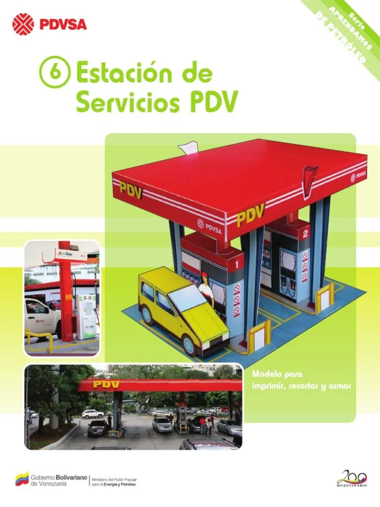 Estación de Servicios PDV. Modelo para imprimir, recortar y armar | PDF Estación de Servicios PDV. Modelo para imprimir, recortar y armar | PDF