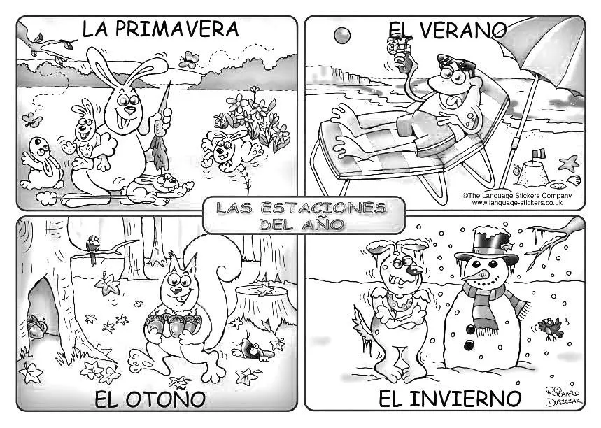 Las 4 estaciones del año para colorear - Imagui