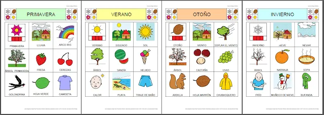 La profe de Infantil: BINGO: LAS ESTACIONES La profe de Infantil: BINGO: LAS ESTACIONES