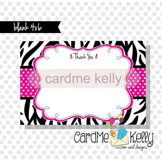Estampado de cebra de Spa femenino de 4 x 6 para por CardMeKelly Estampado de cebra de Spa femenino de 4 x 6 para por CardMeKelly