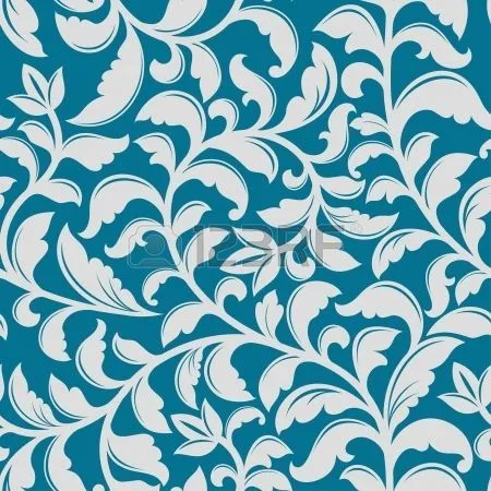 Estampado de flores azul con elementos decorativos para el fondo o ... Estampado de flores azul con elementos decorativos para el fondo o ...