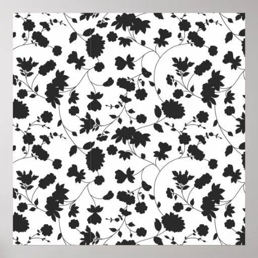 Estampado de flores blanco y negro del vector posters de Zazzle. Estampado de flores blanco y negro del vector posters de Zazzle.