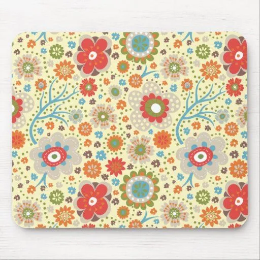Estampado de flores colorido del vintage alfombrillas de raton de ... Estampado de flores colorido del vintage alfombrillas de raton de ...