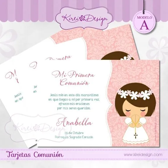 Estampita Comunión Mod. Mizuki | KireiDesign