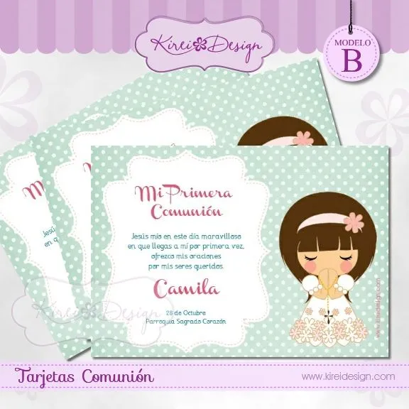 Estampita Comunión Mod. Mizuki | KireiDesign