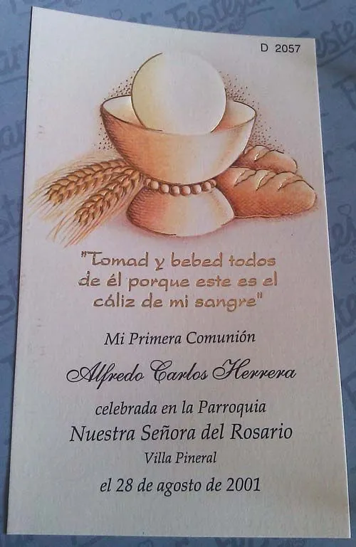 Estampitas de Comunión x 25 unid