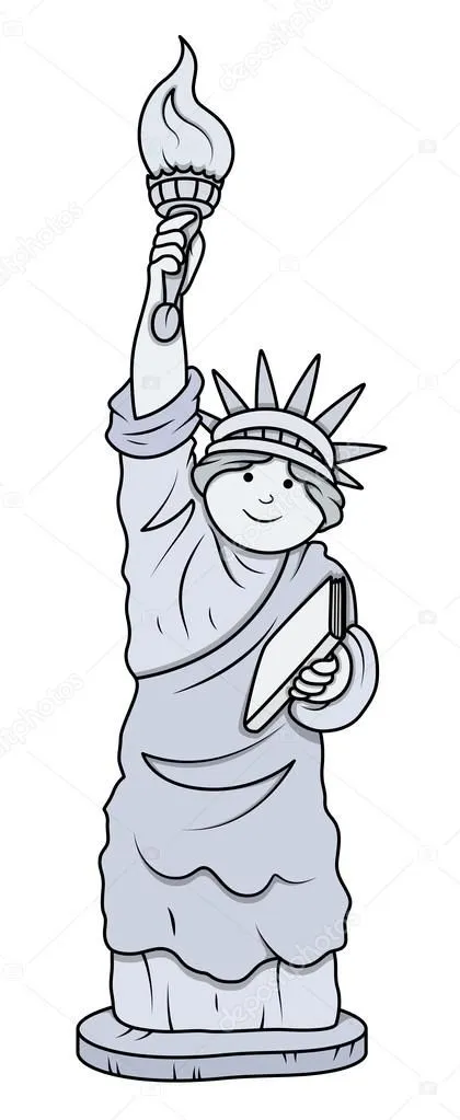 Estatua de dibujos animados del vector de la libertad — Vector ...