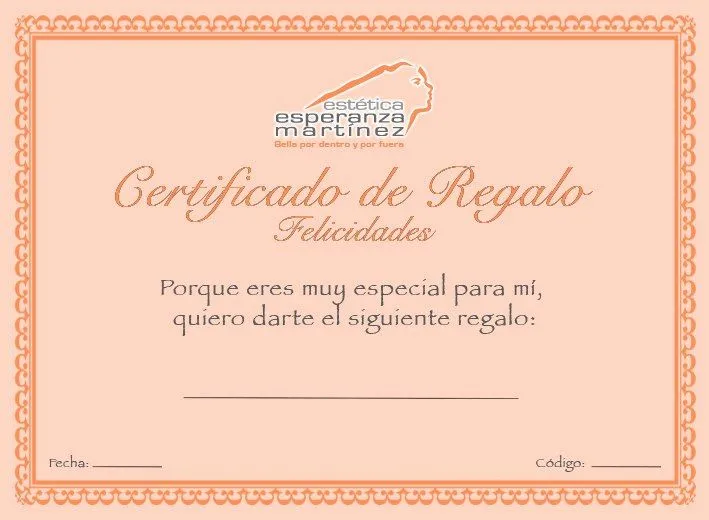 Estética Esperanza Martínez | Certificado de Regalo Estética Esperanza Martínez | Certificado de Regalo