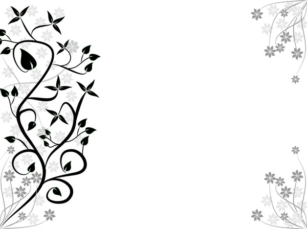Un estilizado diseño floral abstracto blanco y negro — Vector ...