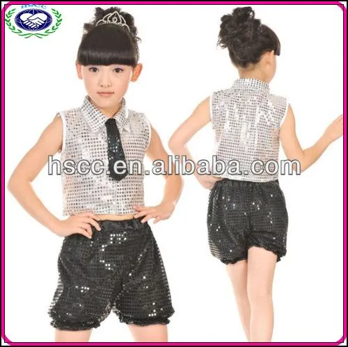 Estilo moderno Paillette muchachas de los cabritos competencia Hip ...