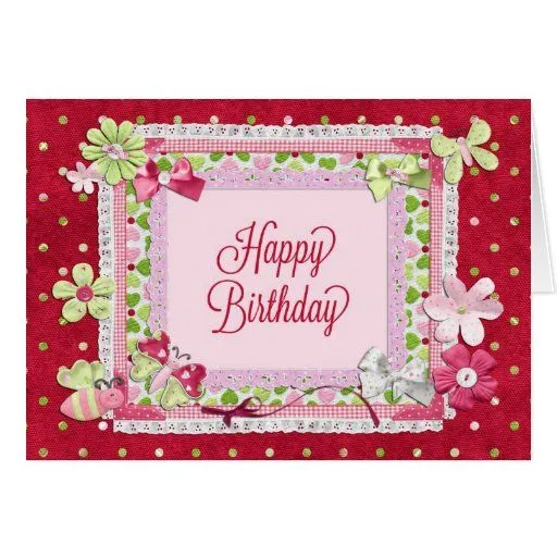 Estilo scrapbooking del feliz cumpleaños tarjeta de Zazzle.