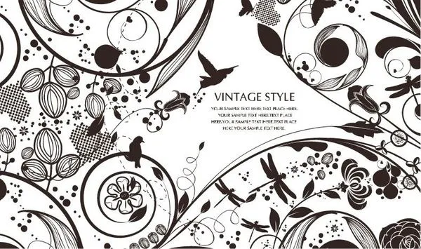 Estilo vintage de fondo Vector Floral Vector floral - vectores ... Estilo vintage de fondo Vector Floral Vector floral - vectores ...