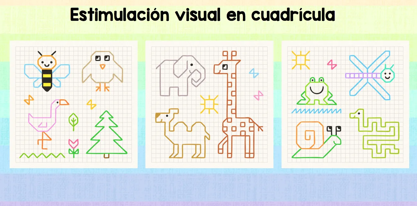 ESTIMULACIÓN VISUAL Repetimos el Dibujo en cuadrícula ESTIMULACIÓN VISUAL Repetimos el Dibujo en cuadrícula