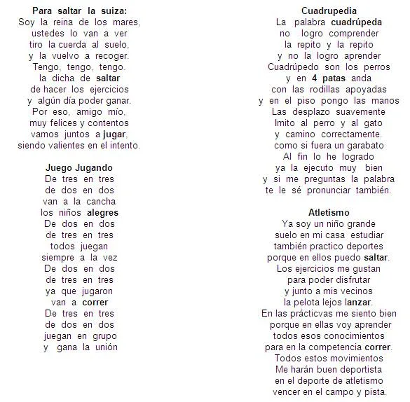 Rimas primer grado primaria - Imagui