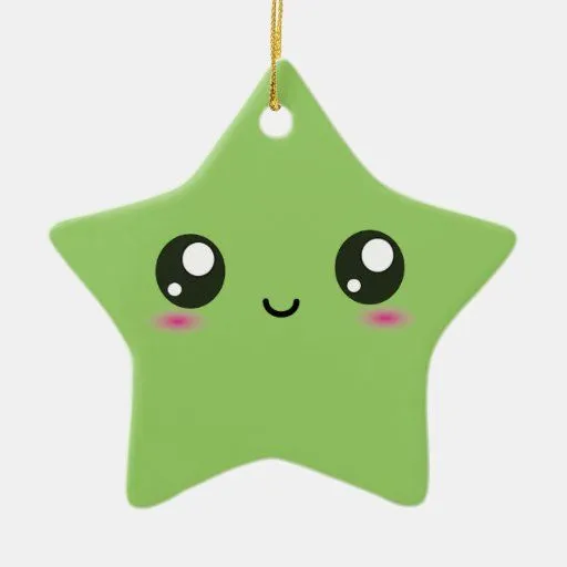 Estrela do smiley de Kawaii - verde Ornamento Para Arvores De ... Estrela do smiley de Kawaii - verde Ornamento Para Arvores De ...