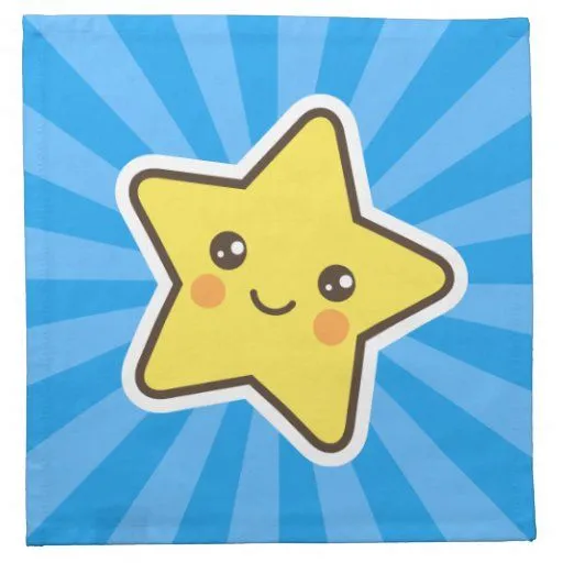 Estrella del dibujo animado de Kawaii en fondo azu Servilletas De ... Estrella del dibujo animado de Kawaii en fondo azu Servilletas De ...