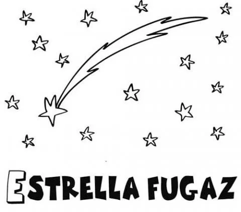 de una estrella fugaz para colorear. Dibujos del espacio para niños