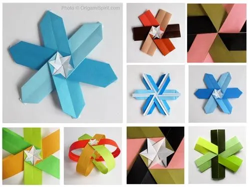Estrella modular en origami “Snowflake” y pasos para hacerla Estrella modular en origami “Snowflake” y pasos para hacerla