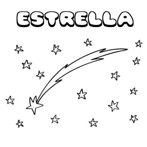 Estrella. Nombres navideños de niña para colorear