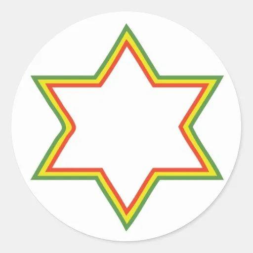 Estrella de Rasta de David Pegatina Redonda | Zazzle