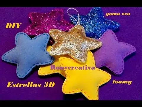 COMO HACER ESTRELLAS 3D en FOAMY o GOMA EVA / FOAMY STARS DIY ...