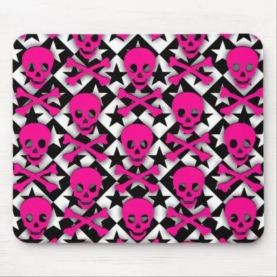 Cráneos y estrellas rosados de Emo Alfombrilla De Raton de Zazzle.es ... Cráneos y estrellas rosados de Emo Alfombrilla De Raton de Zazzle.es ...