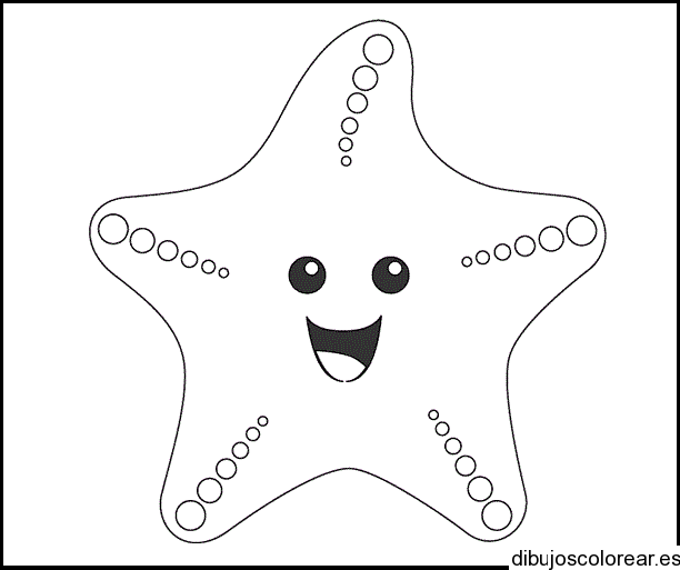 Dibujo de una estrella de mar en un marco | Dibujos para Colorear Dibujo de una estrella de mar en un marco | Dibujos para Colorear