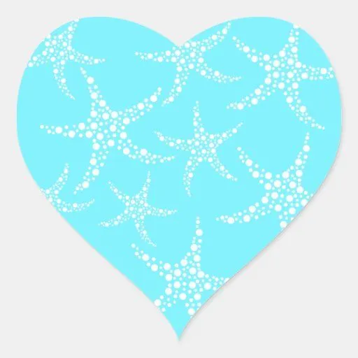 Las estrellas de mar modelan en turquesa y blanco calcomania de ... Las estrellas de mar modelan en turquesa y blanco calcomania de ...