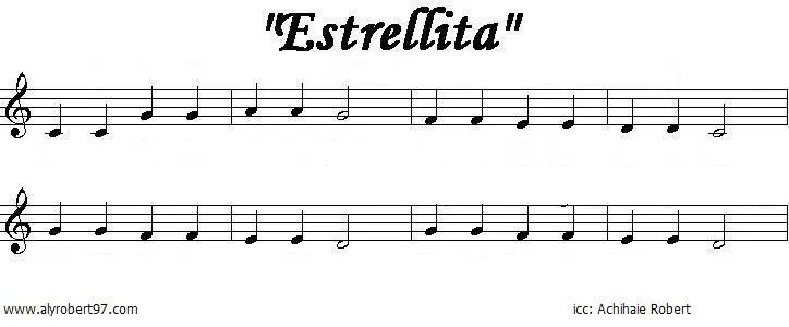 Notas musicales de estrellita - pentagrama - Imagui