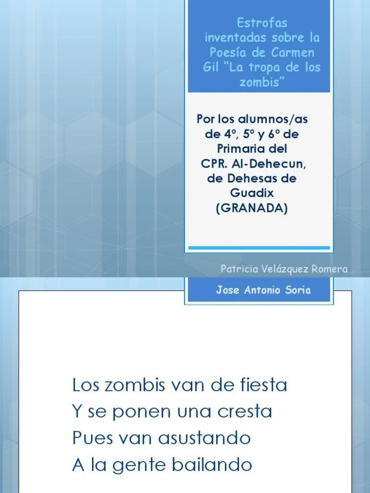 Estrofas inventadas por los alumnos de la poesía