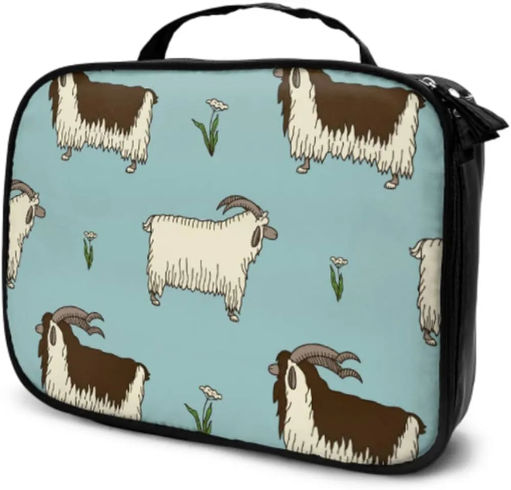 Estuche de maquillaje de viaje de cabra infantil de animación linda de dibujos animados para niños Neceser de baño para niños Bolsas de maquillaje para niñas Estuche multifunción impreso para mujeres : Estuche de maquillaje de viaje de cabra infantil de animación linda de dibujos animados para niños Neceser de baño para niños Bolsas de maquillaje para niñas Estuche multifunción impreso para mujeres :