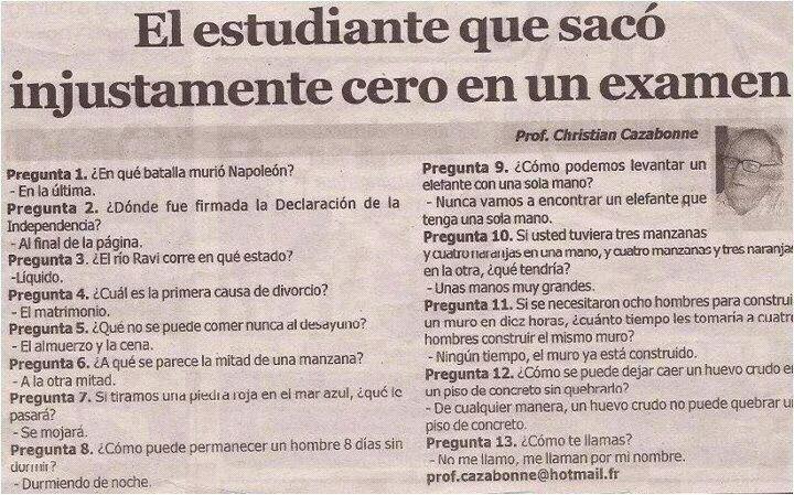 ESTUDIANTE QUE SACO CERO EN EXAMEN | SoyLatino.Net – Somos Mas Que ... ESTUDIANTE QUE SACO CERO EN EXAMEN | SoyLatino.Net – Somos Mas Que ...