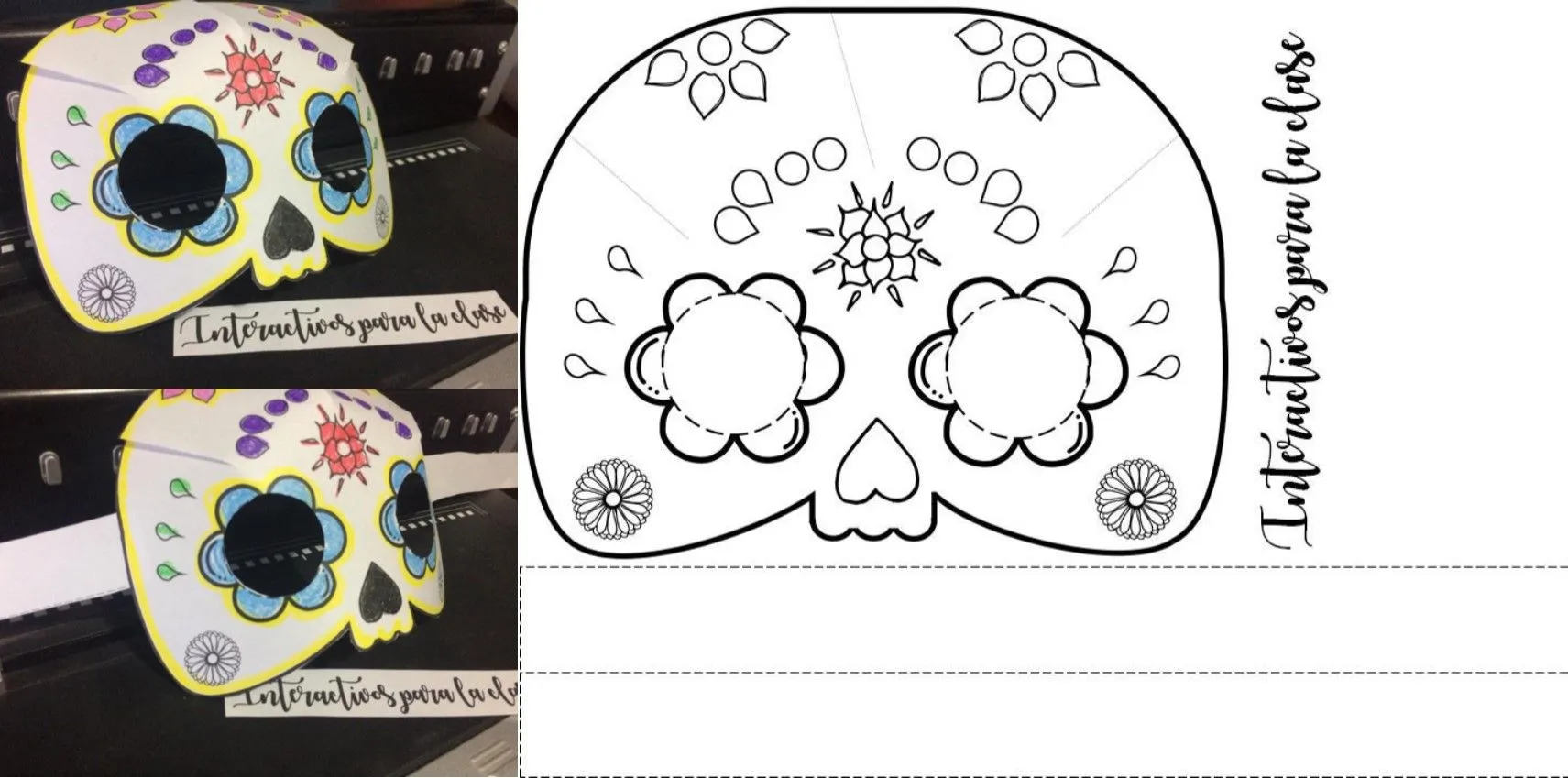 Estupenda mascara de calavera para el día de muertos | Material Educativo