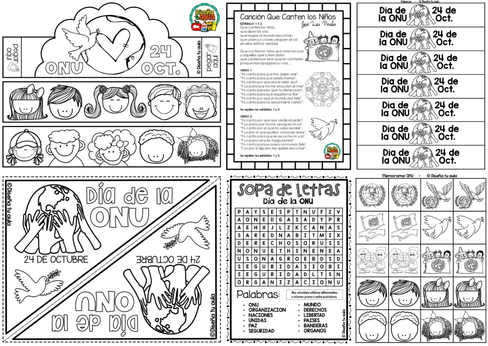 Estupendas actividades para trabajar en el día de la ONU 24 de octubre | Material Educativo Estupendas actividades para trabajar en el día de la ONU 24 de octubre | Material Educativo