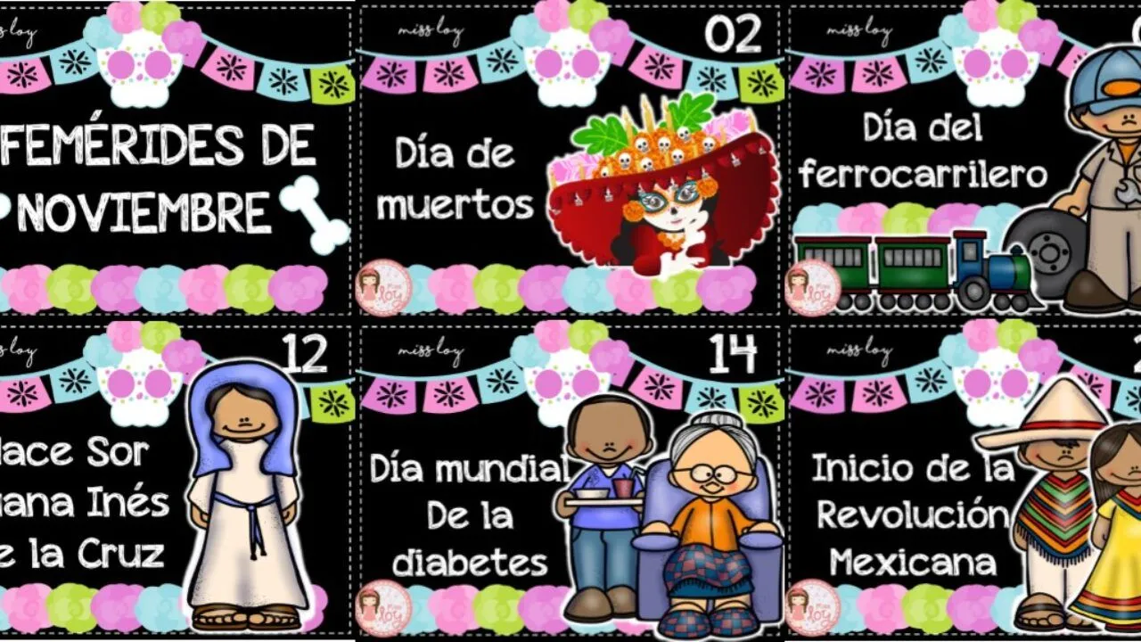 Estupendos diseños de efemérides del mes de noviembre | Material Educativo Estupendos diseños de efemérides del mes de noviembre | Material Educativo