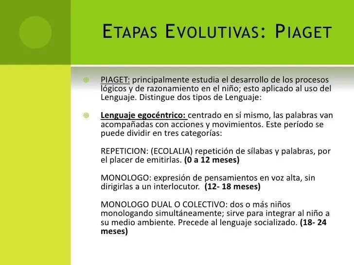 Etapas evolutivas del lenguaje