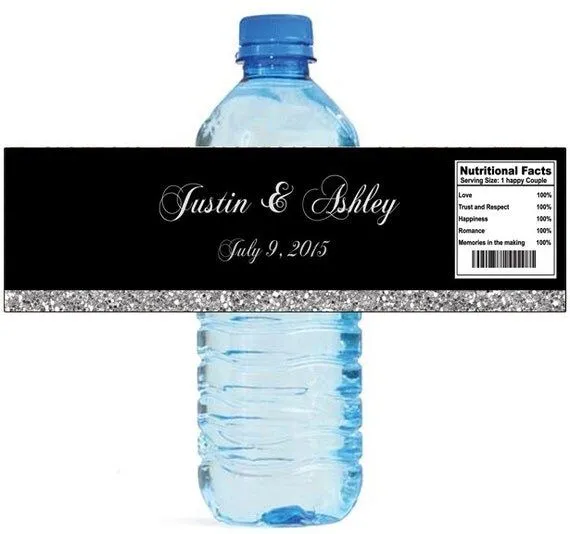 Etiqueta para botella de agua personalizada por MyWonderfulLabels Etiqueta para botella de agua personalizada por MyWonderfulLabels