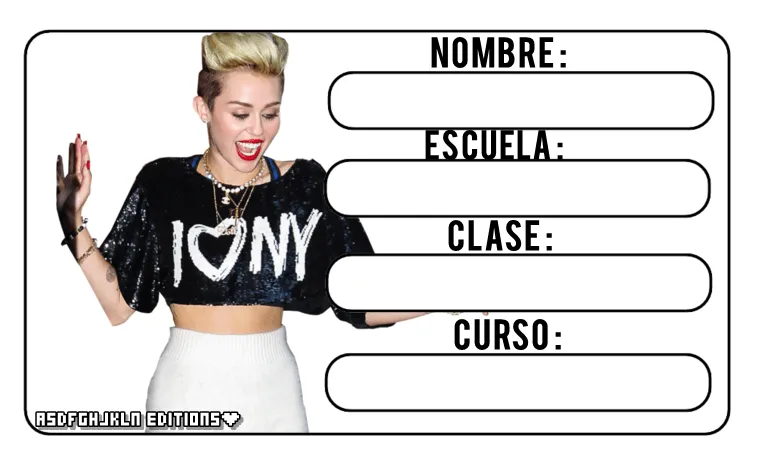Etiqueta Escolar Miley Cyrus by ASDFGHJKLNEditions on deviantART