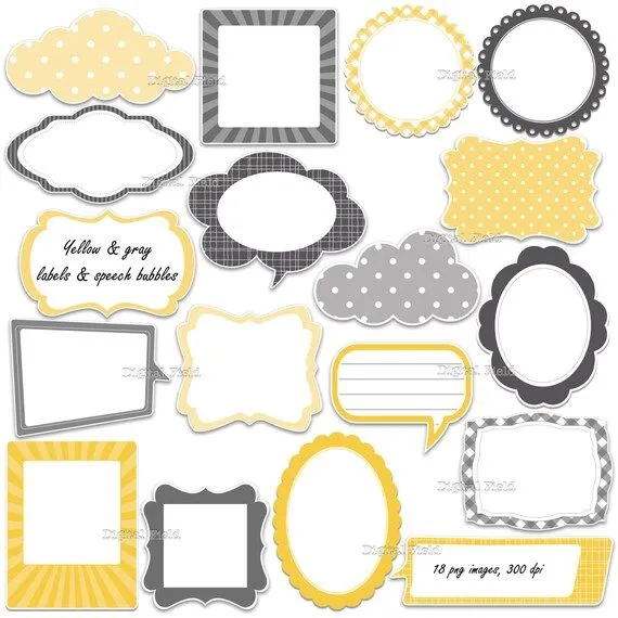 Etiquetas amarillas y gris Marcos y discurso por digitalfield