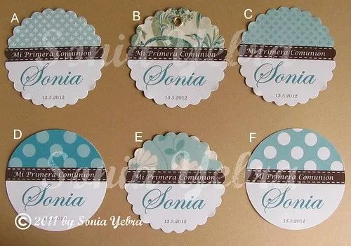 ETIQUETAS PERSONALIZADAS PARA COMUNIÓNES, BODAS , BAUTIZO ...